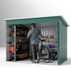 Outsunny 8.5 x 6ft Storage Shed Galvanised Steel Garden Shed, Metal Shed with Foundation Kit, Window, Lockable Wide Doors and Air Vents for Outdoor Patio, Green