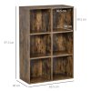 HOMCOM 3 Tier Bookshelf, Modern Cube Bookcase with 6 Open Storage Compartments, Freestanding Display Storage Unit for Living Room, Bedroom, Study