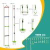 AIYAPLAY Obstacle Course for Kids, 32.8ft 10 Piece Zip Line Stackline for Kids, with 2 Monkey Bars, 2 Gym Rings, Rope Ladder, Nest Swing, Tree Protector, 2 Bags, Hanging Tray, 2 Rope Knots
