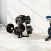 SPORTNOW Weight Rack, Weight Tree for 5cm Weight Plates and Barbell Bar with 6 Fasten Clamps for Home Gym Storage, 300kg Capacity