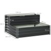 Outsunny 2 Tier Galvanised Raised Garden Bed, Outdoor Steel Planter Box with Open Bottom for Vegetables, Flowers and Herbs, 120 x 101 x 58 cm, Dark Grey