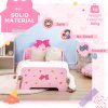ZONEKIZ Kids Toddler Bed, Safety Rails, Kids Bedroom Furniture for Boys, Girls, Ages 3-6 Years, 143 x 74 x 59cm - Pink