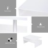 HOMCOM Coffee Table with Storage, 2-Tier Centre Table, Modern Living Room Table with Open Shelf and Aluminium Poles, White