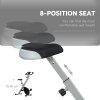 SPORTNOW Folding Exercise Bike, Quiet Stationary Bike with 8-Level Magnetic Resistance, Heart-Rate Sensor, Adjustable Seat and Wheels for Home Gym Workout, Black and Grey