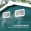 Outsunny 7 x 4ft Garden Shed, Easy to Assemble, Upgraded Galvanised Steel Frame with Foundation Kit, Double Doors with Lock, Outdoor Metal Shed with Vents and Gloves, Garden Storage Shed, Green