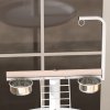PawHut Bird Table, Bird Feeding Station with Wheels, Perches, Stainless Steel Feed Bowls, Round Tray for Indoor - White