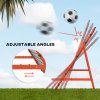 HOMCOM Football Rebounder Net, Adjustable Kickback Target Goal Teens Adults Training Aid for Multi-Sports Practise, Red
