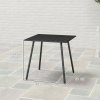 Outsunny Garden Dining Table for 4 Person, Square Outdoor Table with Easy Clean Slat Top, Rust Resistant Steel Frame, for Terrace, Balcony, 80 x 80 x 74 cm, Black