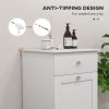 HOMCOM Laundry Cabinet, Bathroom Cabinet with Laundry Basket, Bathroom Storage Unit with Foldable Laundry Hamper and Drawer for Washroom, White