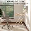 HOMCOM Folding Desk with Monitor Shelf, 70 cm Foldable Computer Desk for Small Spaces, Space Saving Writing Table Workstation for Home Office, Study, Easy Assembly