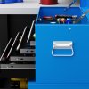 HOMCOM Tool Chest, Metal Tool Cabinet on Wheels with 6 Drawers, Pegboard, Top Chest and Roller Cabinet Combo, 61.6 x 33 x 108cm, Blue