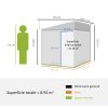 Outsunny 7 x 5FT Galvanised Metal Garden Shed with Foundation, Lean to Shed, Tool Storage House with Sliding Doors, 2 Vents, Adjustable Shelves and Hooks, White