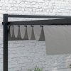 Outsunny 3 x 4m Pergola with Retractable Roof Canopy, Aluminium Frame Garden Gazebo Outdoor Sun Shade Shelter for Grill, Patio, Deck, Dark Grey
