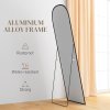 HOMCOM Full Length Mirror, 162x50cm Arched Free Standing Floor Mirror with Aluminium Alloy Frame, Hanging or Leaning for Living Room, Bedroom, Black Frame