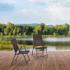 Outsunny Folding Garden Chairs Set of 2, PE Rattan Garden Dining Chairs with Armrests, High Back and Steel Frame, Weather Resistant Outdoor Dining Furniture for Patio, Balcony, Brown