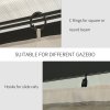 Outsunny 4 Pack Replacement Gazebo Curtains Privacy Panel for Most 3 x 3m Gazebo Canopy Pavillion Outdoor Shelter Sidewalls Accessories Beige