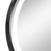 kleankin Round LED Bathroom Mirror, Dimmable Lighted Wall-Mounted Mirror with 3 Temperature Colours, Memory Function, Hardwired, Black
