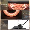 Outsunny Hanging Electric Patio Heater with 2 Power Settings, 1000/2000W Waterproof Ceiling Mounted Aluminium Halogen Infrared Outdoor Heater Warmer with LED Light and Remote Control, Black