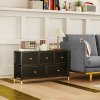 HOMCOM Chest of Drawers, 5 Drawer Fabric Dresser with PU Leather Surface, Steel Frame, Storage Organizer Unit for Bedroom, Living Room, Hallway, Closet, Easy to Assemble, Black