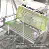 Outsunny 2 Seater Garden Swing Seat, Wooden Swing Chair Bench with Cup Holders for Outdoor Porch Patio, Grey