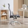 HOMCOM Office Chair, Fabric Computer Desk Chair with High Back, Swivel Wheels, Armrest, Tilting Function, Height Adjustable for Home, Grey