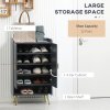 HOMCOM Modern Shoe Cabinet with 2 Doors, Open Shelf and Adjustable Shelves, 15 Pair Hallway Shoe Cupboard, Entryway Storage Unit