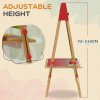AIYAPLAY Kids Easel, 3 in 1 Art Easel Double Sided Height Adjustable with Paper Roll, Whiteboard, Chalkboard, Painting Accessories, Natural Wood Finish