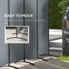 Outsunny 4 Panel Folding Garden Divider, 1.7m Privacy Screen with Wide Feet, Portable Freestanding Privacy Panel for Deck, Pool, Hot Tub, Dark Grey