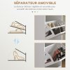 HOMCOM 3 Drawers Entryway Shoe Cabinet, Narrow Shoe Storage Cabinet with 3 Flip Drawers and Adjustable Shelves for 15 Pairs of Shoes, White