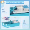 PawHut 6 Tier Hamster Cage, Gerbil Cage with Tubes, Exercise Wheel, Hut, Water Bottle, Food Dish, Ramps, Small Animal Cage for Dwarf Hamster, 58 x 36 x 81 cm, Light Blue