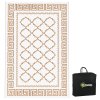 Outsunny Reversible Outdoor Rug with Carry Bag, Waterproof Plastic Straw Mat for Garden, Deck, RV, Picnic, Beach, Camping, 182 x 274cm, Brown and Cream