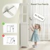 HOMCOM Tall Bathroom Cabinet with Removable Laundry Basket, Slim Bathroom Storage Unit with Tilt-Out Laundry Cabinet, 2 Open Shelves and Drawer, 40 x 30 x 165 cm, White