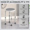 HOMCOM 360° Swivel Seat Bath Shower Stool, Adjustable Height Shower Chair with Aluminium Frame Non-Slip Feet Chair Safe Support Home Assistance, Grey
