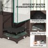 Outsunny Raised Garden Bed with Trellis, Plastic Planter Box with PE Cover, Drainage Holes, Drain Plugs and Water Reservoirs for Climbing Plants, Vegetables, Flowers, 120 x 40 x 140 cm