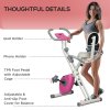 HOMCOM Folding Exercise Bike, 8-Level Magnetic Resistance, Indoor Stationary Bike, Upright Fitness Bike with Backrest Tablet Holder, 5-Level Adjustable Seat Height - White