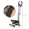 HOMCOM Adjustable Twist Stepper Aerobic Ab Exercise Fitness Workout Machine w/ LCD Screen, Height Adjust Handlebars for Home Gym, Silver and Black
