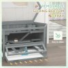 PawHut Wooden Large Hamster Cage Small Animal Exercise Play House 3 Tier with Sliding Tray, Seesaws, Water Bottle, Grey