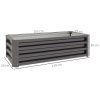 Outsunny Set of 2 Raised Garden Bed, Outdoor Planter Box with Galvanised Steel Frame for Growing Vegetables, Flowers and Herbs, 110 x 50 x 30cm, Dark Grey