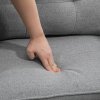 HOMCOM Modern One Seater Sofa, Button Tufted Armchair with Cushions and Steel Legs, Accent Chair for Living Room, Guest Room, Grey
