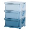 HOMCOM Kids Storage Units with 3 Drawers 3 Tier Chest Vertical Dresser Tower Toy Organiser for Nursery Playroom Kindergarten 