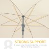 Outsunny 2.2m Beach Umbrella, Portable Parasol with Tilting Function, Outdoor Sunshade Shelter with 8 Ribs for Garden, Pool and Patio, Cream White