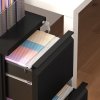 Vinsetto 2-Drawer Mobile Filing Cabinet, Steel Lockable File Cabinet for Letter, A4 and Legal Size, Pre-Assembled Body, Black