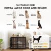 PawHut Dog Crate Furniture, Dog Cage Side End Table Indoor with Anti-Chew Resistant Mesh, Anti-Escape Door, for Extra Large Dogs, 118 x 80 x 92 cm, Walnut Brown