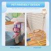 Pawhut 5 Tier Hamster Cage, Gerbil Cage with Tube Exercise Wheels, Tunnel, Water Bottle, Dishes, 58H x 46L x 30Wcm, Light Blue