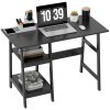 HOMCOM Compact Computer Desk with Storage Shelves, Study Table with Bookshelf, PC Table Workstation for Home Office, Study, Easy Assembly