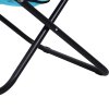 Outsunny Camping Moon Chair, Portable Folding Camping Chair for Adults with Wide Padded Oxford Seat for Outdoor Camp, Travel, Fishing, Beach, Blue
