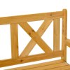 Outsunny Wood Garden Bench 2 Seater Storage Chest Patio Seating Chair with High Back and Armrest, Yellow