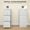 HOMCOM 3 Drawer Filing Cabinet, Vertical File Cabinet with Adjustable Hanging Bar for A4 and Letter Size, Steel Printer Stand for Home Office, Cream White