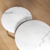 HOMCOM Nesting Coffee Table Set of 2, Modern Nest of Tables, Round Sofa Side Tables with Metal Frame for Living Room, Bedroom, Small Space, Gold Tone