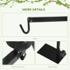 PawHut Reptile Lamp Stand, Adjustable Height and Width Heat Lamp for Reptile Amphibian Terrariums, Light Stand with Hook Hanging Steel Base - Black